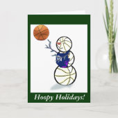 Cartes Pour Fêtes Annuelles Basket-ball Snowman Noël (Devant)