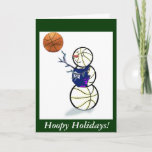 Cartes Pour Fêtes Annuelles Basket-ball Snowman Noël<br><div class="desc">Un mignon bonhomme de basketball vous souhaite des vacances à l'hôtel ! Marchandise de Noël amusante et idées cadeaux pour le joueur de basket de l'amant du jeu.</div>