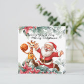 Cartes Pour Fêtes Annuelles Basket-ball sur le thème de Noël (Debout devant)