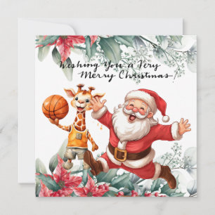 Cartes Pour Fêtes Annuelles Basket-ball sur le thème de Noël