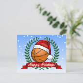 Cartes Pour Fêtes Annuelles Basket de style Noël (Debout devant)