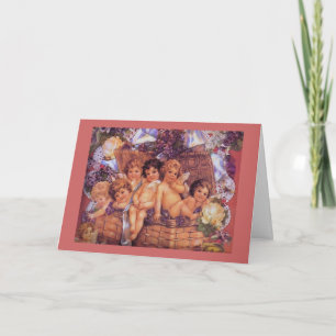 Cartes Pour Fêtes Annuelles Basket of Cherubs Valentine