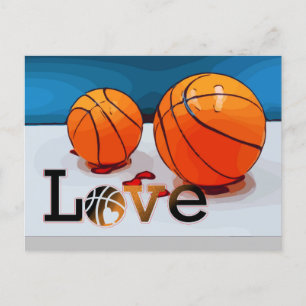 Cartes Pour Fêtes Annuelles Basketball de Joueur avec Amour Saint-Valentin
