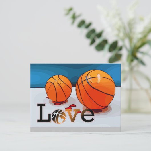 Cartes Pour Fêtes Annuelles Basketball  de Joueur avec Amour Saint-Valentin  (Debout devant)
