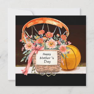 Cartes Pour Fêtes Annuelles Basketball pour la fête des mères avec panier de f