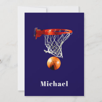 Cartes Pour Fêtes Annuelles Basketball Remplacez par Votre Nom
