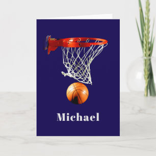Cartes Pour Fêtes Annuelles Basketball Remplacez par Votre Nom