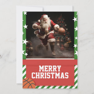 Cartes Pour Fêtes Annuelles Basketball santa claus