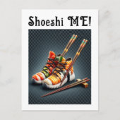 Cartes Pour Fêtes Annuelles Baskets Sushi avec Humour de Baguettes (Devant)