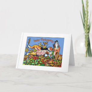Cartes Pour Fêtes Annuelles Basset de bon thanksgiving de GGBR