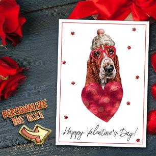 Cartes Pour Fêtes Annuelles Basset Hound Amoureux des chiens Valentine Cadeau
