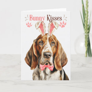 Cartes Pour Fêtes Annuelles Basset Hound Dog in Bunny Ears Pâques