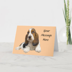 Cartes Pour Fêtes Annuelles Basset Hound Fabulous Face Grey Card