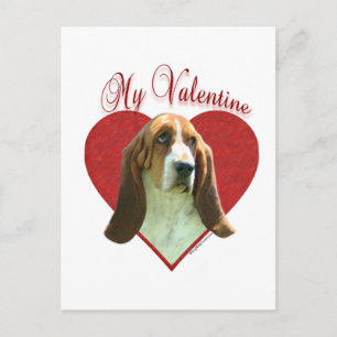 Cartes Pour Fêtes Annuelles Basset Hound mon Valentine