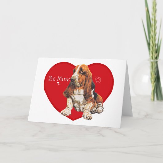 Cartes Pour Fêtes Annuelles Basset Hound Valentine (Devant)