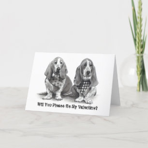 Cartes Pour Fêtes Annuelles BASSET HOUNDS, Serez-Vous Ma Saint-Valentin, S'Il 