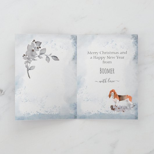 Cartes Pour Fêtes Annuelles Bassett Hound personnalisé maman Noël (Intérieur)