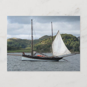 Cartes Pour Fêtes Annuelles Bateau à voile à Loch Crinan, Ecosse