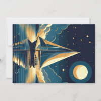 Bateau à voile la nuit