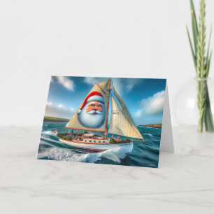 CARTES POUR FÊTES ANNUELLES BATEAU À VOILE NOËL - VOILE D'HIVER