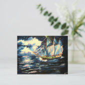 Cartes Pour Fêtes Annuelles Bateau d'arbre de Noël (Debout devant)