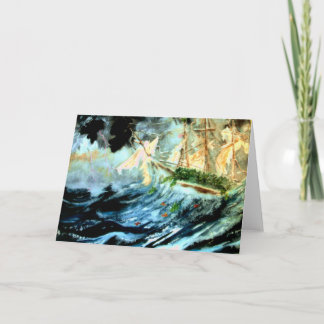 Cartes Pour Fêtes Annuelles bateau d'arbre de Noël