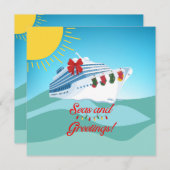 Cartes Pour Fêtes Annuelles Bateau de croisière (Devant / Derrière)