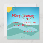 Cartes Pour Fêtes Annuelles Bateau de croisière (Dos)