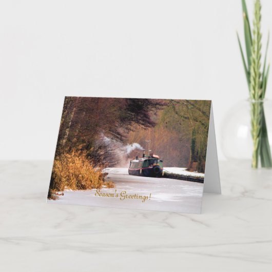 CARTES POUR FÊTES ANNUELLES BATEAUX DE CANAL DE NOËL (Devant)