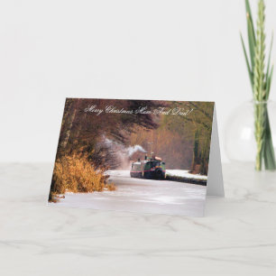 CARTES POUR FÊTES ANNUELLES BATEAUX DE CANAL DE NOËL