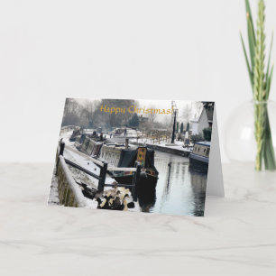 CARTES POUR FÊTES ANNUELLES BATEAUX DE CANAL DE NOËL