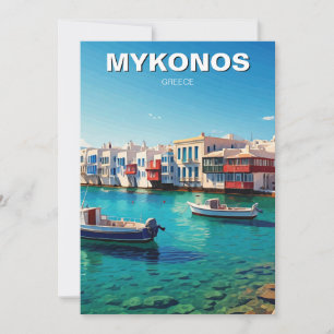 Cartes Pour Fêtes Annuelles Bateaux des îles grecques de Mykonos
