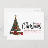 Cartes Pour Fêtes Annuelles Bâtiments Arbre de Noël Entreprise (Devant / Derrière)