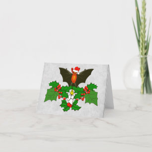 Cartes Pour Fêtes Annuelles Batte dans le houx