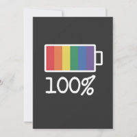 Batterie 100% Gay Funny LGBT Pride Mois Égalité