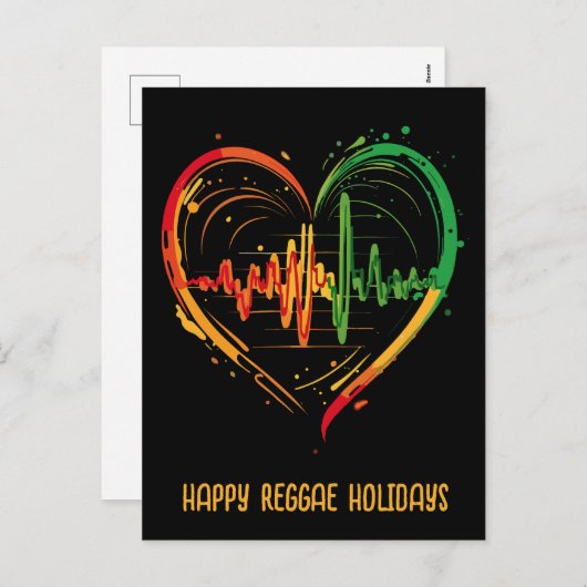 Cartes Pour Fêtes Annuelles Batterie cardiaque Reggae personnalisable (Devant / Derrière)