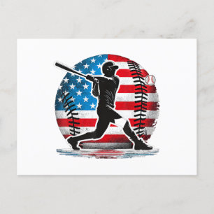 Cartes Pour Fêtes Annuelles Batteur Américain De Baseball Avec Les États-Unis