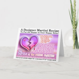 Cartes Pour Fêtes Annuelles Battle of the Sexes Valentine Martini Recipe Card