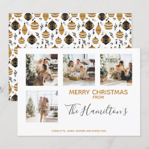 Cartes Pour Fêtes Annuelles Bauble de Noël à motif 4 photo personnalisée