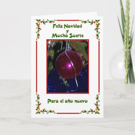 Cartes Pour Fêtes Annuelles Bauble Design Feliz Navidad Noël espagnol (Devant)