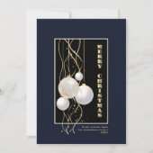 Cartes Pour Fêtes Annuelles Baubles de Noël Black Gold Gris (Devant)