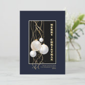 Cartes Pour Fêtes Annuelles Baubles de Noël Black Gold Gris (Debout devant)