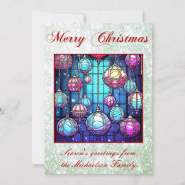 Cartes Pour Fêtes Annuelles Baubles en verre de Noël Parties scintillant verte