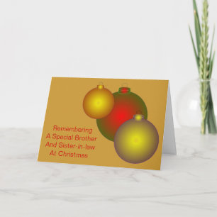 Cartes Pour Fêtes Annuelles Baubles Frère et belle-soeur Noël