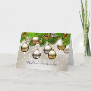 Cartes Pour Fêtes Annuelles Baubles, pine, cones German Christmas