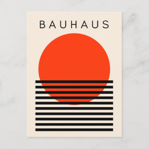 Cartes Pour Fêtes Annuelles Bauhaus Soleil rouge orange