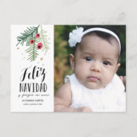 Bayas Rojas | Feliz Navidad | Tarjeta postal