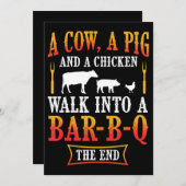 Cartes Pour Fêtes Annuelles BBQ | Barbecue Barbecue Barbecue Plaisanterie Gril (Devant / Derrière)