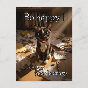 Cartes Pour Fêtes Annuelles Be Happy Cat - Paper Mess Edition