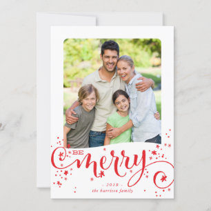 Cartes Pour Fêtes Annuelles BE JEUNE FAMILLE photo moderne fun script rouge